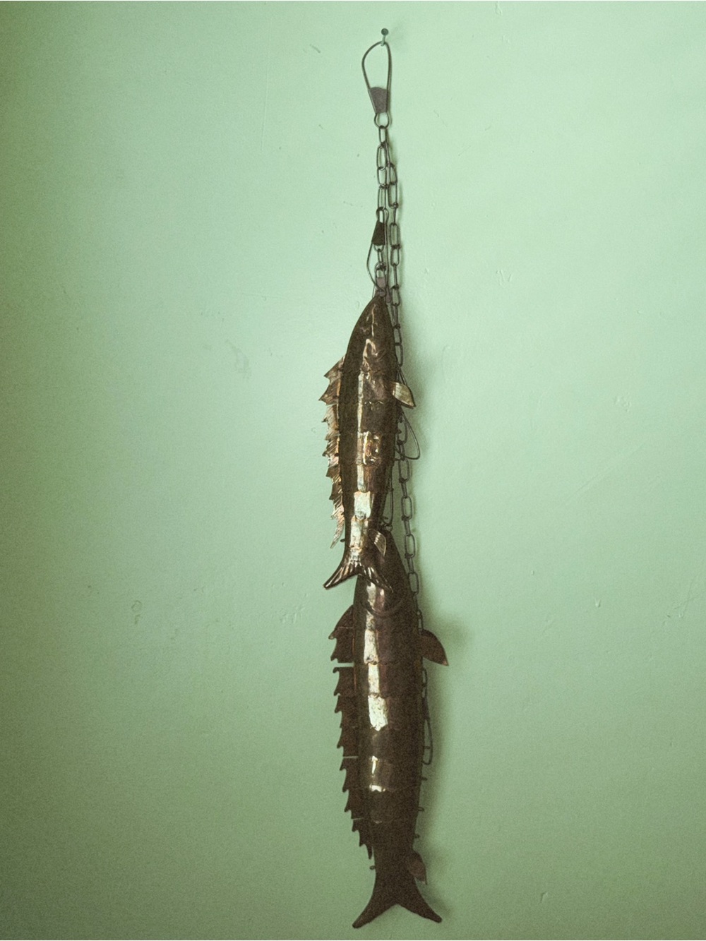 Vintage brass articulating fish